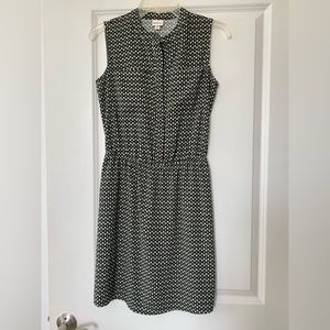 Merona Green Black White Button Down Sleeveless Dress - size XS